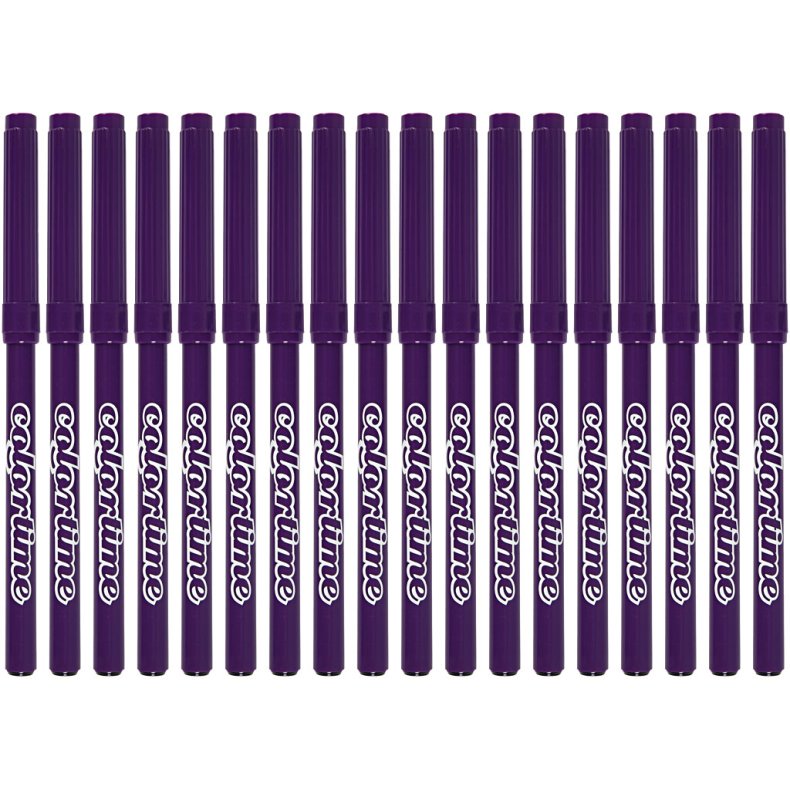 Colortime Tusch, streg 2 mm, lilla, 18 stk./ 1 pk.