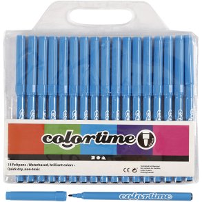 Colortime Tusch, streg 2 mm, lyseblå, 18 stk./ 1 pk.