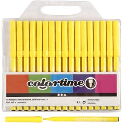 Colortime Tusch, streg 2 mm, citrongul, 18 stk./ 1 pk.