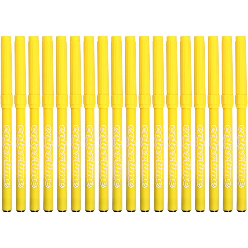 Colortime Tusch, streg 2 mm, citrongul, 18 stk./ 1 pk.