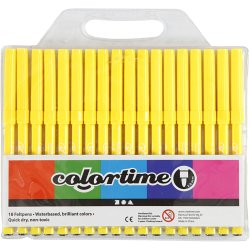 Colortime Tusch, streg 2 mm, citrongul, 18 stk./ 1 pk.