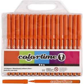 Colortime Tusch, streg 2 mm, orange, 18 stk./ 1 pk.