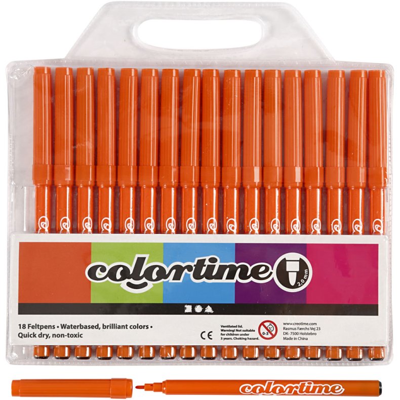 Colortime Tusch, streg 2 mm, orange