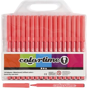 Colortime Tusch, streg 2 mm, pink, 18 stk./ 1 pk.