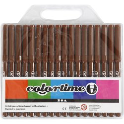 Colortime Tusch, streg 2 mm, brun, 18 stk./ 1 pk.