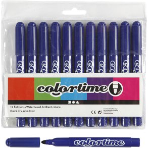 Colortime Tusch, streg 5 mm, mørk blå, 12 stk./ 1 pk.