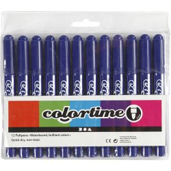 Colortime Tusch, streg 5 mm, m&oslash;rk bl&aring;, 12 stk./ 1 pk.