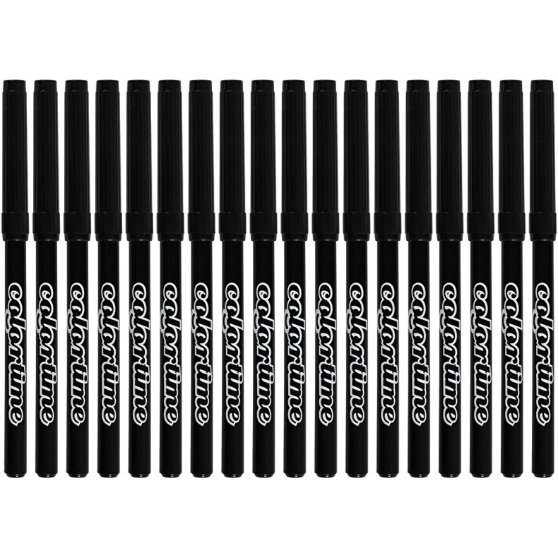 Colortime Tusch, streg 2 mm, sort, 18 stk./ 1 pk.