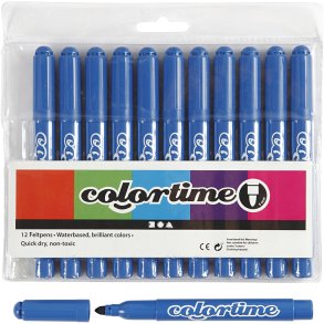 Colortime Tusch, streg 5 mm, azure, 12 stk./ 1 pk.