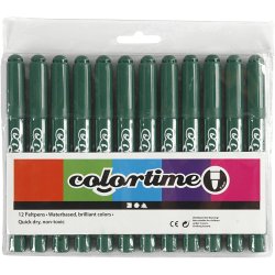 Colortime Tusch, streg 5 mm, gr&oslash;n, 12 stk./ 1 pk.