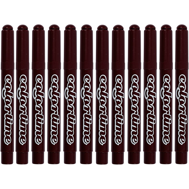 Colortime Tusch, streg 5 mm, m&oslash;rk brun, 12 stk./ 1 pk.