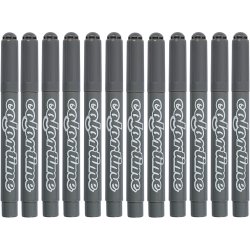 Colortime Tusch, streg 5 mm, gr&aring;, 12 stk./ 1 pk.