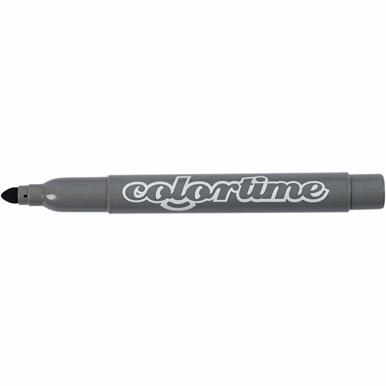 Colortime Tusch, streg 5 mm, gr&aring;, 12 stk./ 1 pk.