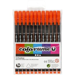 Colortime Fineliner Tusch, streg 0,6-0,7 mm, orange, 12 stk./ 1 pk.