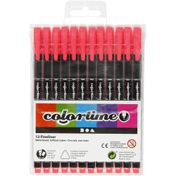 Colortime Fineliner Tusch, streg 0,6-0,7 mm, pink, 12 stk./ 1 pk.