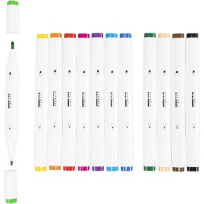 Illustration Marker, streg 1+8 mm, standardfarver, 12 stk./ 1 pk.