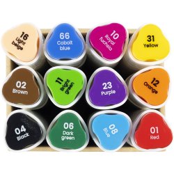 Illustration Marker, streg 1+8 mm, standardfarver, 12 stk./ 1 pk.
