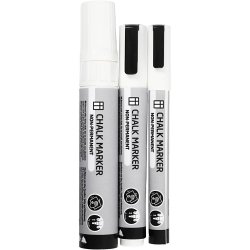 Kridttusch, streg 3+6+15 mm, hvid, 3 stk./ 1 pk.
