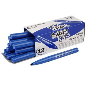 BIC Visa Color Tusch, streg 3 mm, mørk blå, 12 stk./ 1 pk.