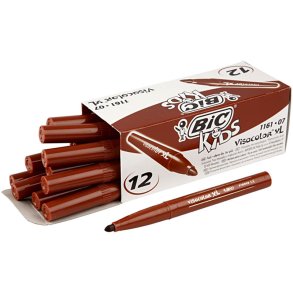 BIC Visa Color Tusch, streg 3 mm, mellem brun, 12 stk./ 1 pk.