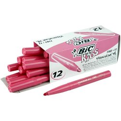 BIC Visa Color Tusch, streg 3 mm, pink, 12 stk./ 1 pk.