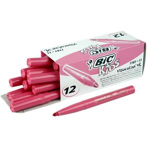 BIC Visa Color Tusch, streg 3 mm, pink, 12 stk./ 1 pk.