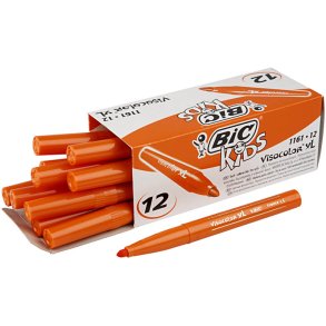 BIC Visa Color Tusch, streg 3 mm, mellem orange, 12 stk./ 1 pk.