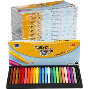 BIC Visa Color Tusch, streg 3 mm, ass. farver, 12x24 stk./ 1 pk.