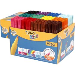 BIC Visa Fin Tusch, streg 1,6 mm, ass. farver, 12x24 stk./ 1 pk.