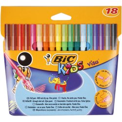 BIC Visa Fin Tusch, streg 1,6 mm, ass. farver, 18 stk./ 1 pk.