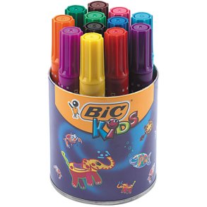 BIC Decoralo Jumbotusch, streg 4 mm, ass. farver, 12 stk./ 1 ds.