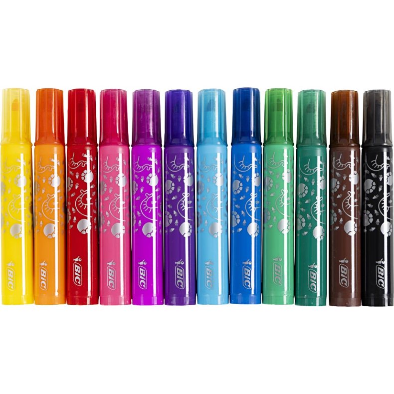 BIC Decoralo Jumbotusch, streg 4 mm, ass. farver, 30 stk./ 1 ds.