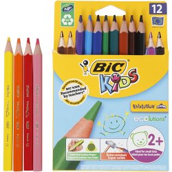 BIC Evolution Triangle Farveblyanter, L: 14 cm, mine 5 mm, ass. farver, 12 stk./ 1 pk.