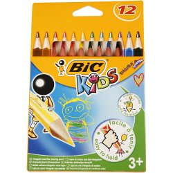 BIC Evolution Triangle Farveblyanter, L: 14 cm, mine 5 mm, ass. farver, 12 stk./ 1 pk.