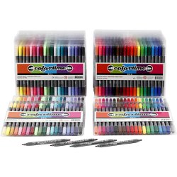 Colortime Dobbelttusch, streg 2,3+3,6 mm, standardfarver, suppleringsfarver, 24 pk./ 1 pk.