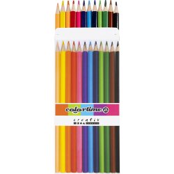 Colortime Farveblyanter, L: 17,45 cm, mine 3 mm, ass. farver, 12 stk./ 1 pk.