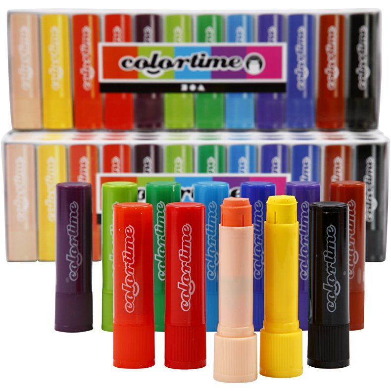 Soft Color Stick, L: 8 cm, ass. farver, 120stk./ 1 pk., 6,5 g