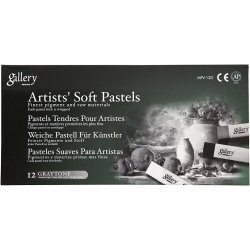Gallery T&oslash;rpastel, L: 6,5 cm, tykkelse 10 mm, sort/hvid harmoni, 12 stk./ 1 pk.