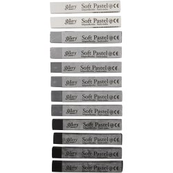 Gallery T&oslash;rpastel, L: 6,5 cm, tykkelse 10 mm, sort/hvid harmoni, 12 stk./ 1 pk.