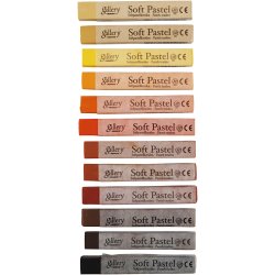 Gallery T&oslash;rpastel, L: 6,5 cm, tykkelse 10 mm, brun harmoni, 12 stk./ 1 pk.