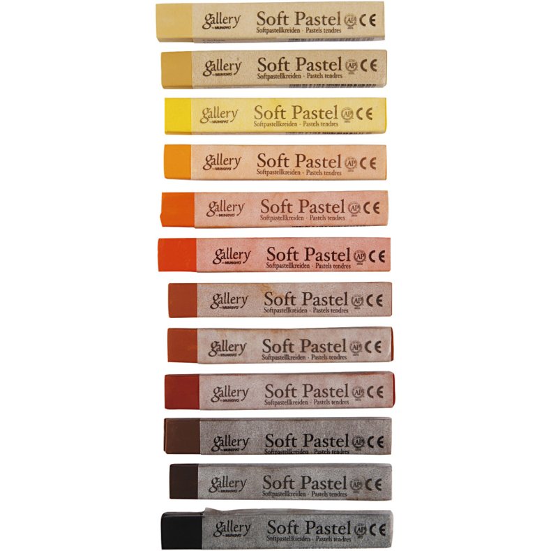 Gallery T&oslash;rpastel, L: 6,5 cm, tykkelse 10 mm, brun harmoni, 12 stk./ 1 pk.