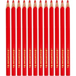 Colortime Farveblyanter, L: 17,45 cm, mine 5 mm, JUMBO, r&oslash;d, 12 stk./ 1 pk.