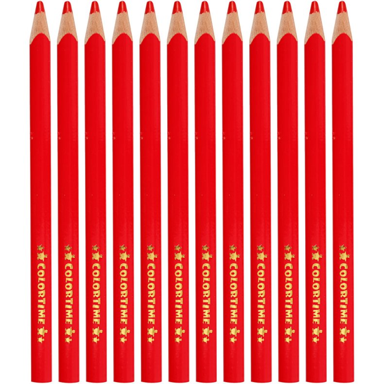 Colortime Farveblyanter, L: 17,45 cm, mine 5 mm, JUMBO, r&oslash;d, 12 stk./ 1 pk.
