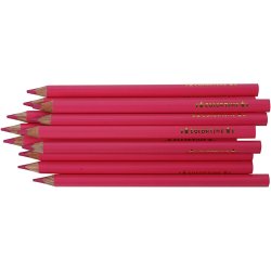 Colortime Farveblyanter, L: 17,45 cm, mine 5 mm, JUMBO, pink, 12 stk./ 1 pk.