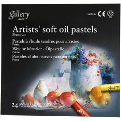 Gallery Oliepastel Premium, L: 7 cm, tykkelse 10 mm, ass. farver, 24 stk./ 1 pk.