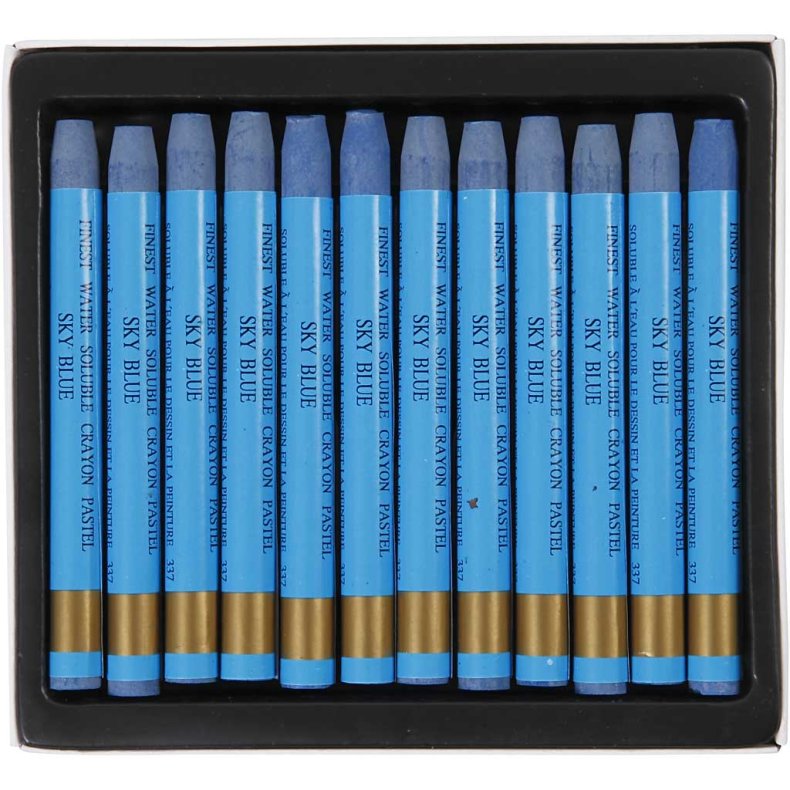 Gallery Akvarel, L: 9,3 cm, tykkelse 8 mm, himmelbl&aring; (337), 12 stk./ 1 pk.