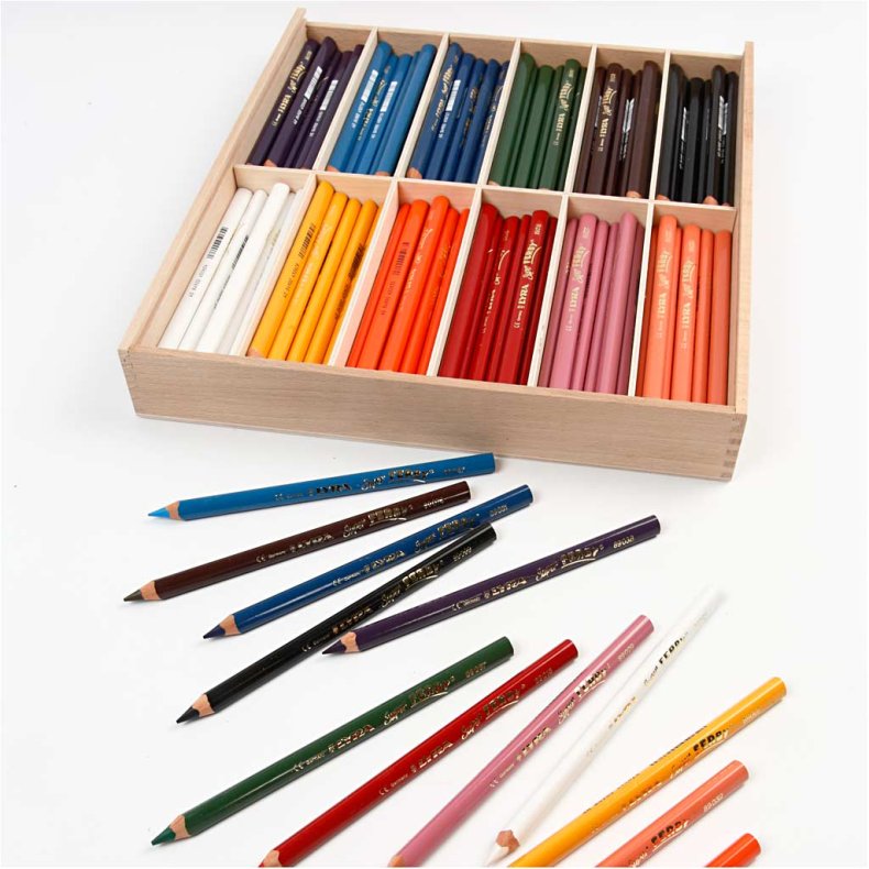 Super Ferby 1 farveblyanter, L: 18 cm, mine 6,25 mm, ass. farver, 12x12 stk./ 1 pk.