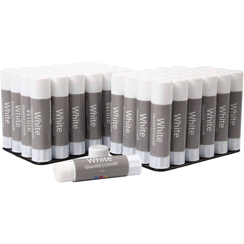 White Limstift , 10 g, 48 stk./ 1 pk.