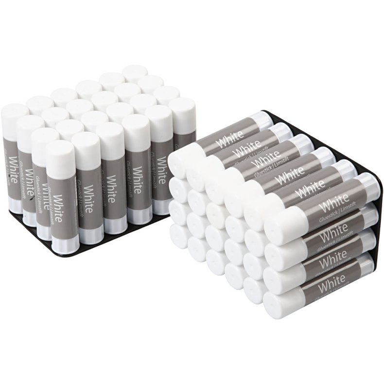 White Limstift , 10 g, 48 stk./ 1 pk.