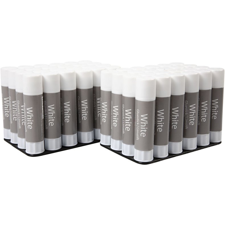 White Limstift , 10 g, 48 stk./ 1 pk.